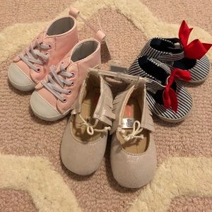 3 Pair Baby Girl Shoes (3-6 months)
